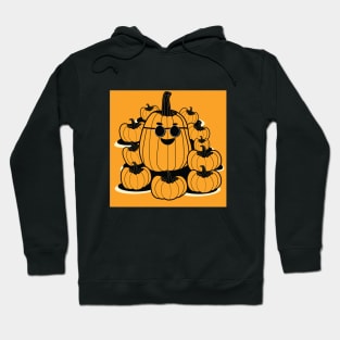 Smiling Pumpkin With Sunglasses and Friends | Halloween | Thanksgiving Hoodie